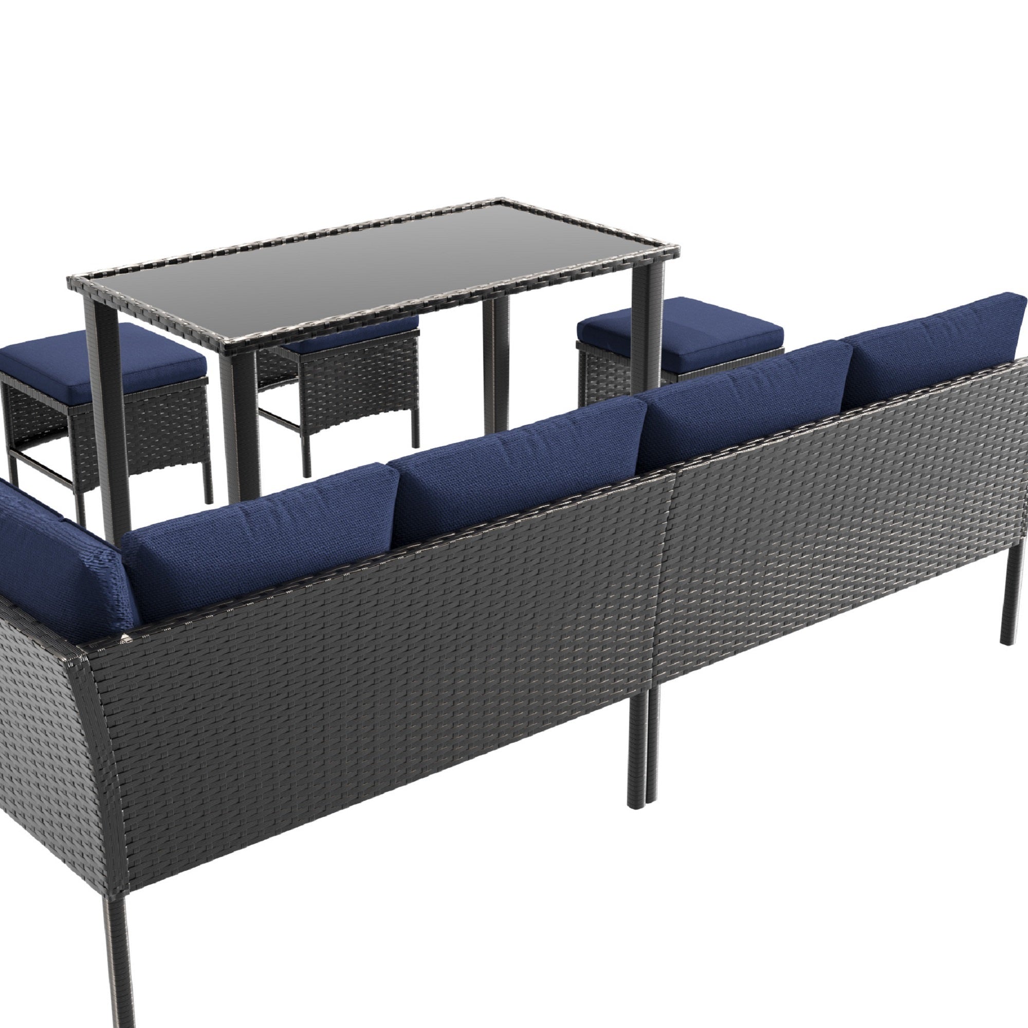 Elegant 7-Piece Outdoor Furniture Set with Waterproof Cushions
