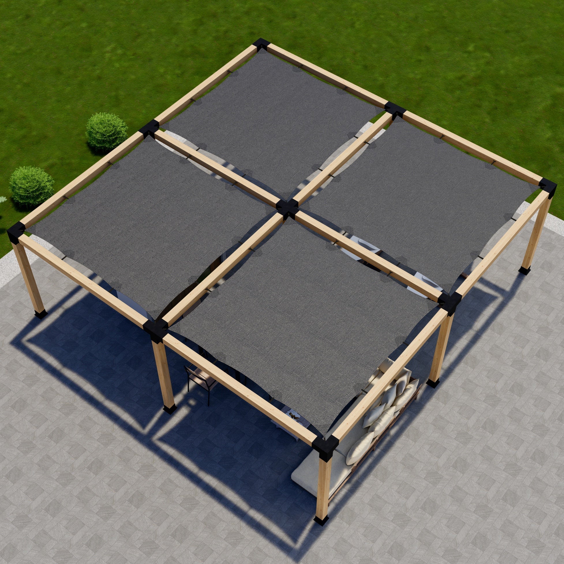 DIY Pergola Kit for a Freestanding Pergola With Canopies - Any Size Up to 24' x 24'