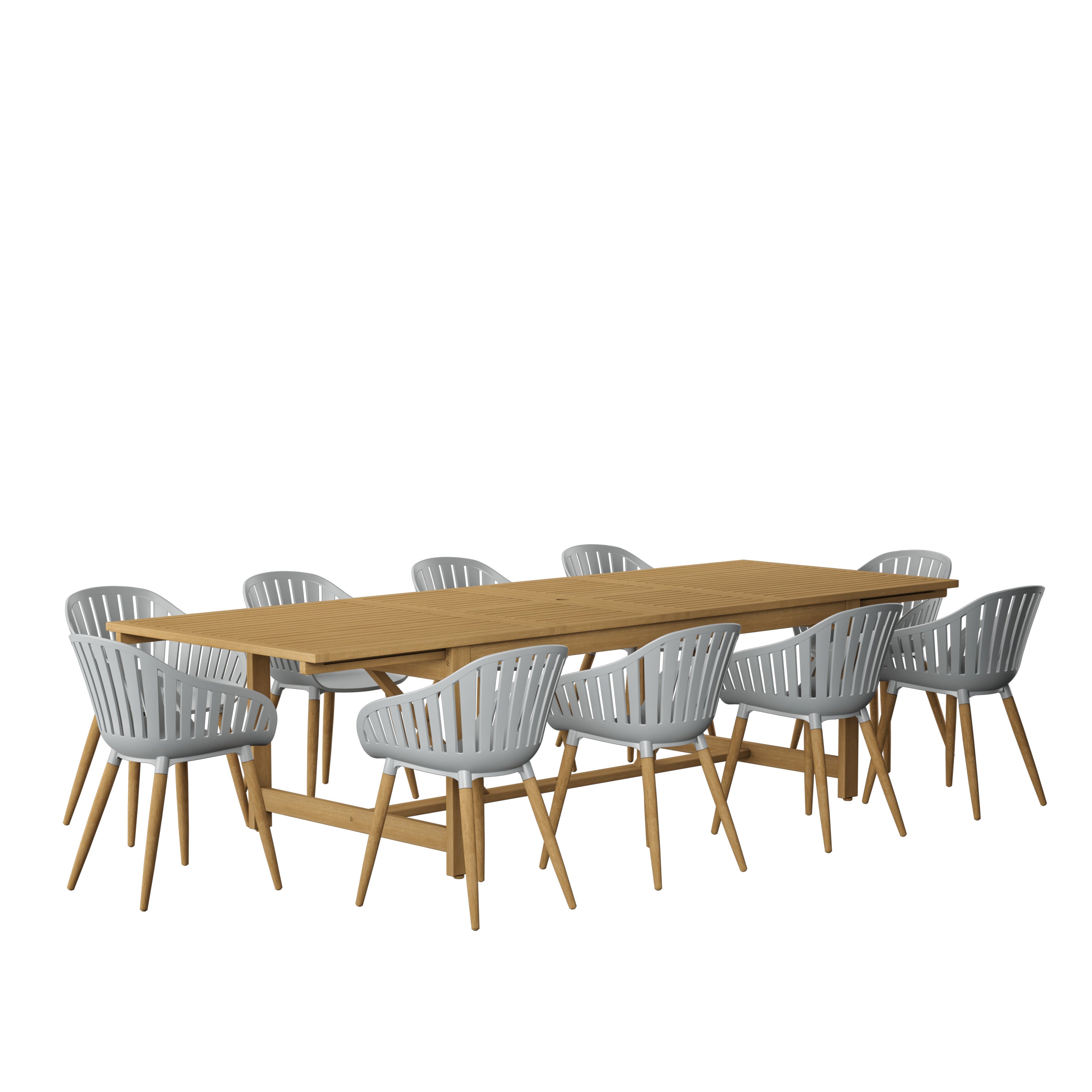 Leyland Table and Nassau Grey Armchairs Dining Set