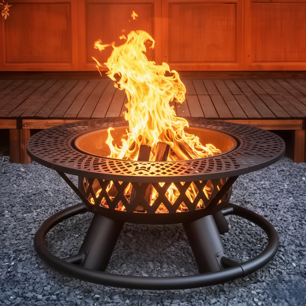 EmberGrid Rotating Grill Fire Bowl