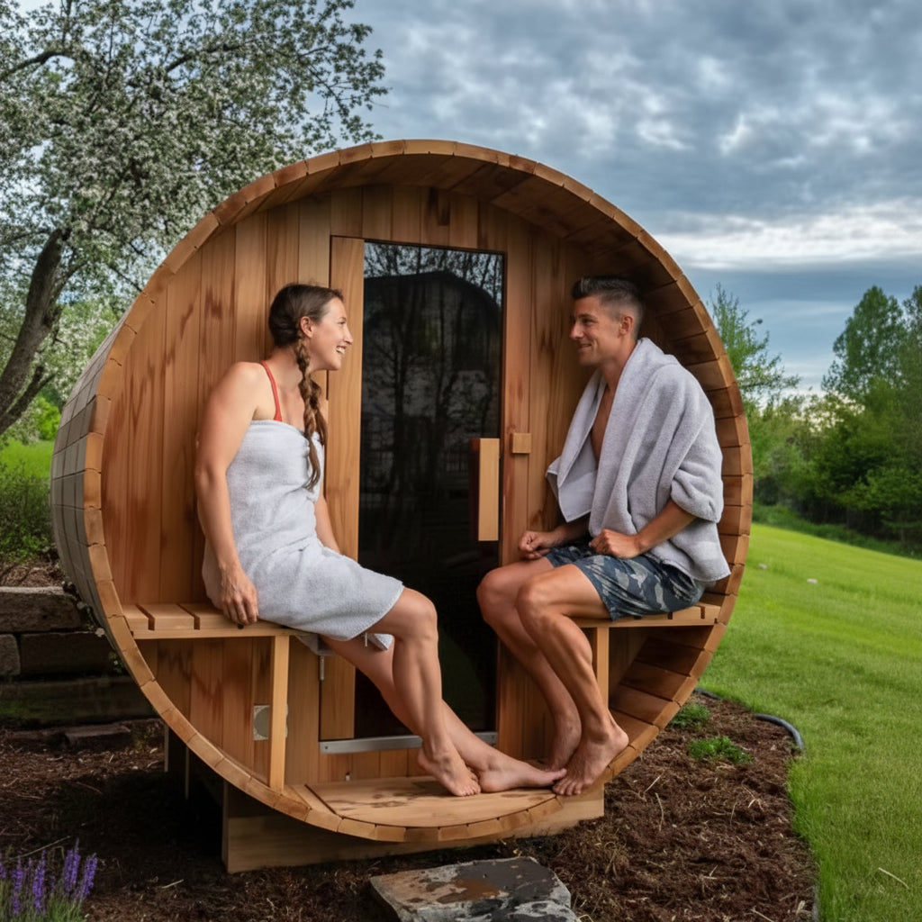 ArcTherm ShingleWrap Barrel Sauna