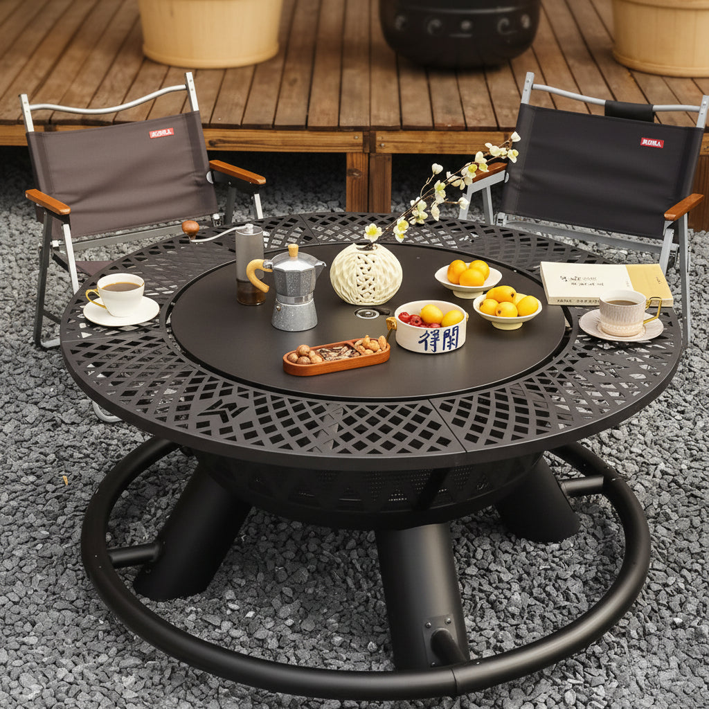 EmberGrid Rotating Grill Fire Bowl