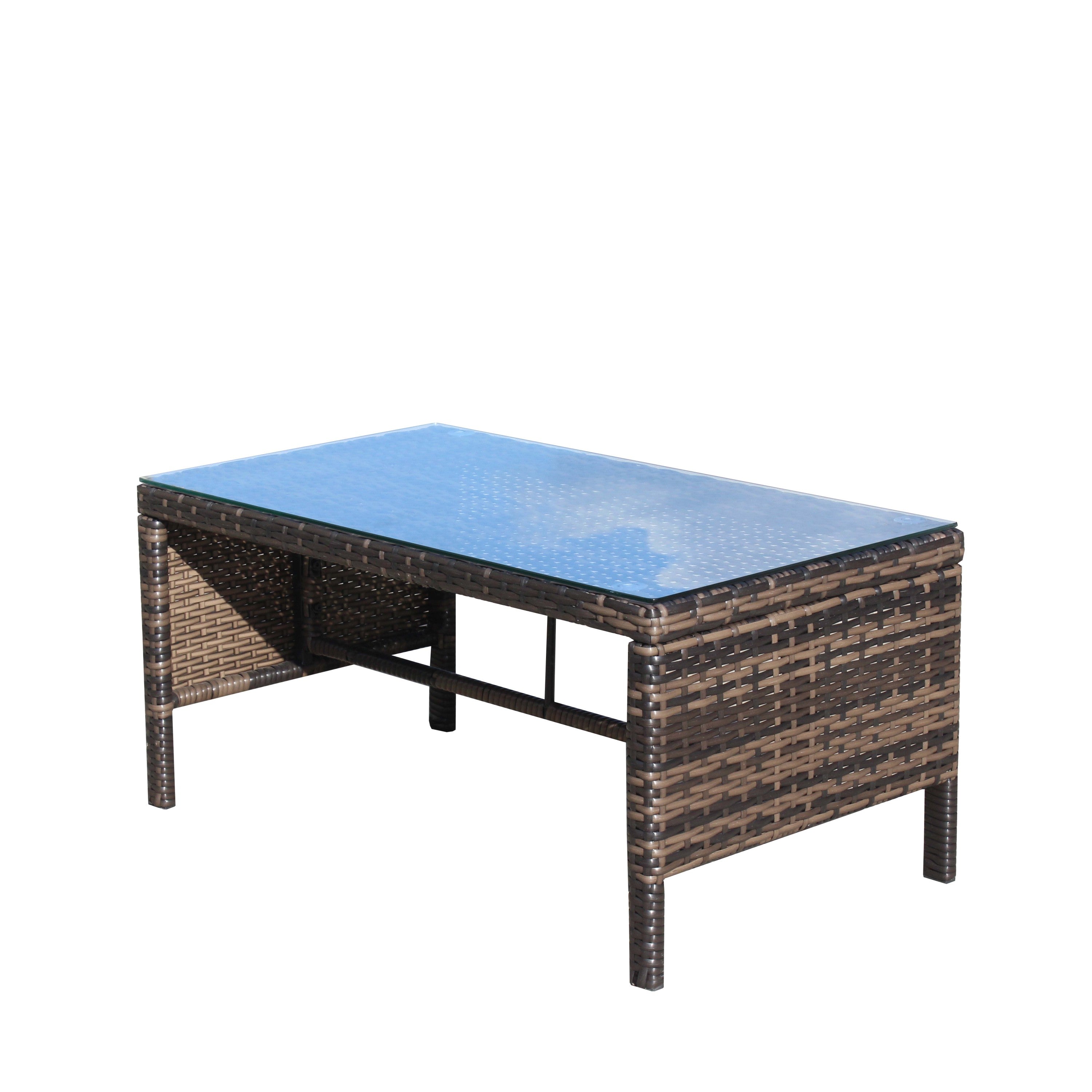 Outdoor Patio Furniture 3-Piece Conversation Set (Beige Cushion)