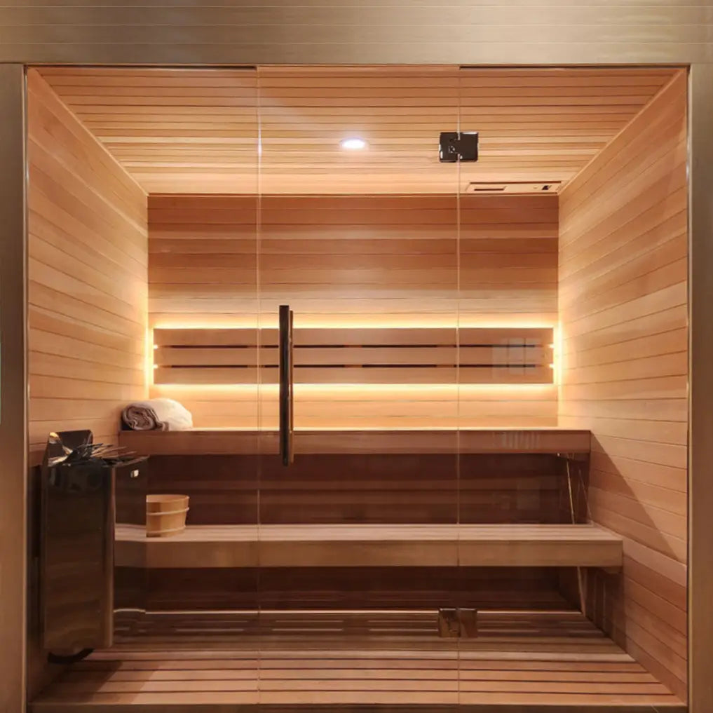 Custom Indoor Sauna Room - 4' x 6' x 8' - Finnish Sauna Builders