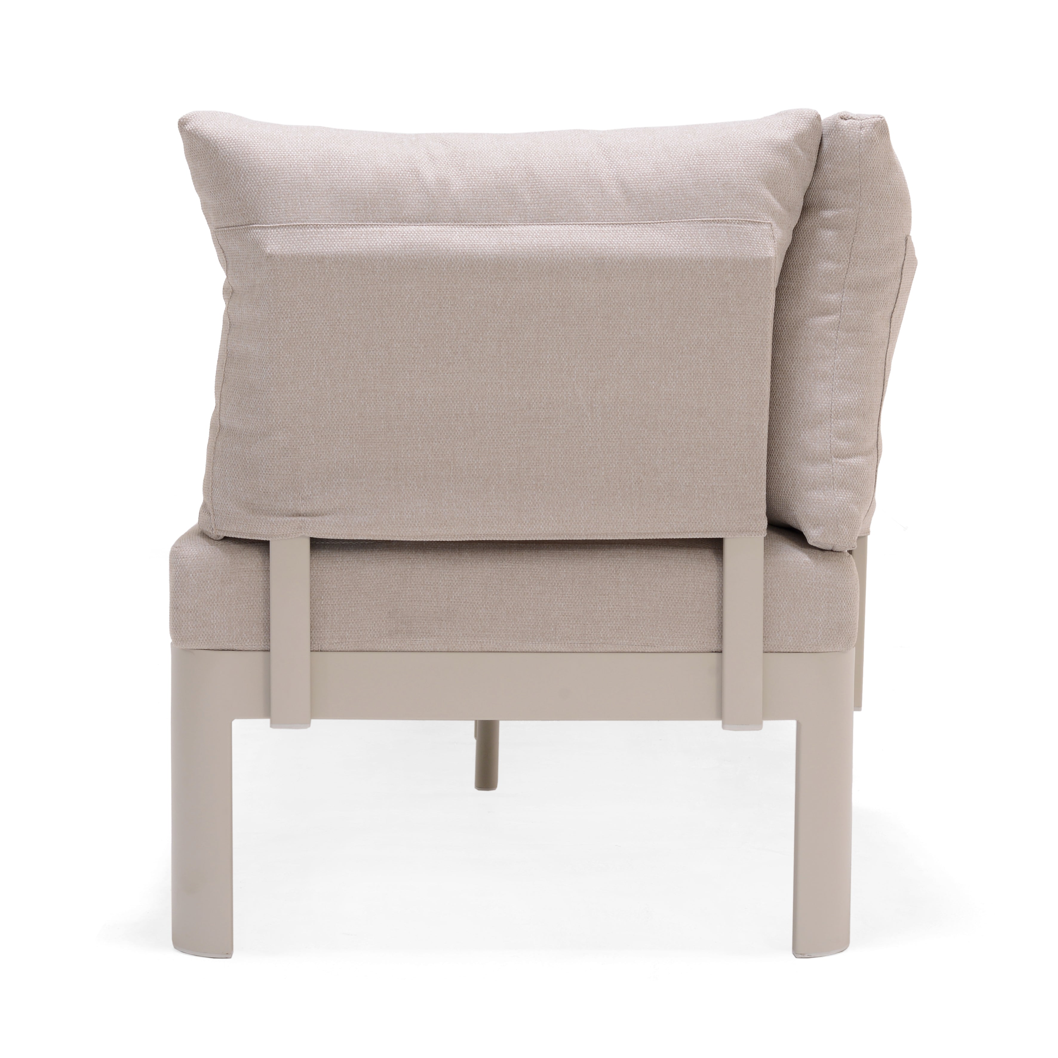 Portals Teak and Aluminum Modular Sofa 3pc Set