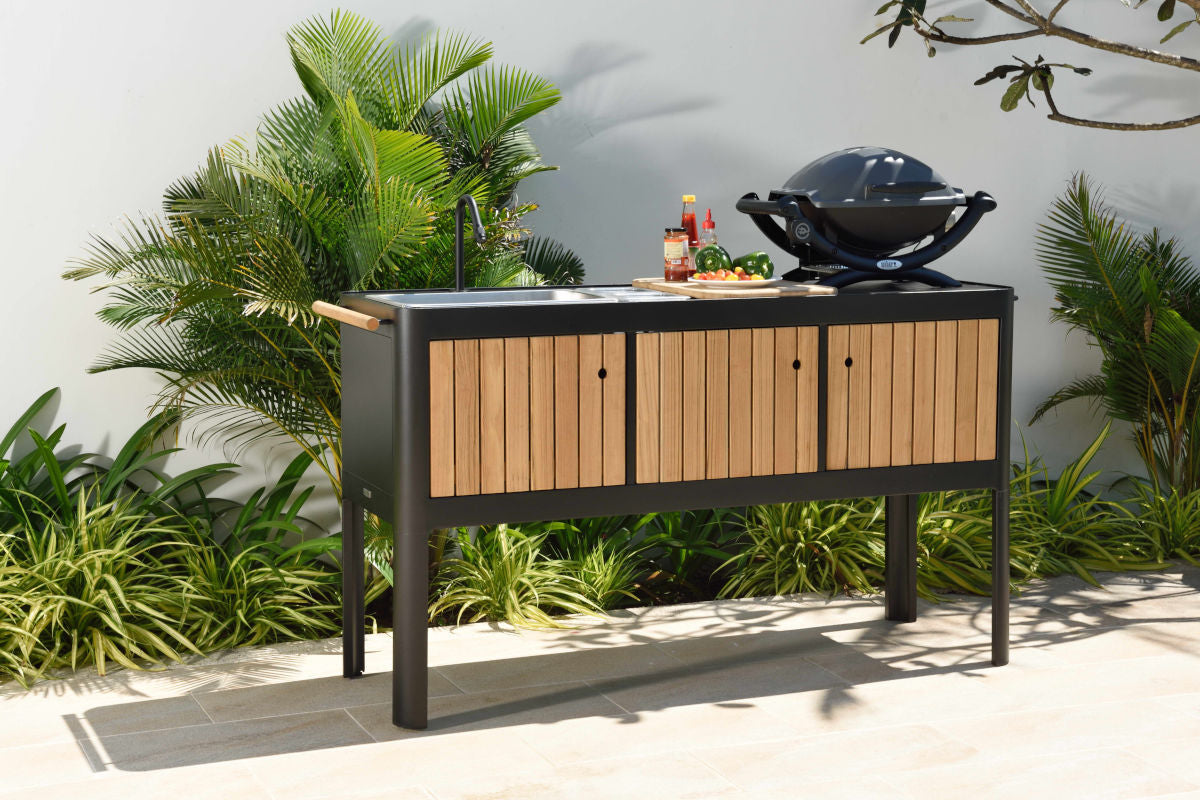 Portals Dark Outdoor Kitchen